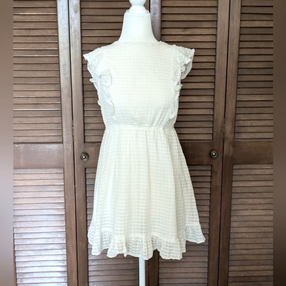 Shein White Cotton Open Back Dress